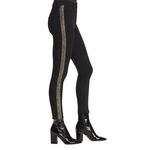 Mother High Waisted Looker Ankle Fray jeans, Beaded Stripe, Guilty Flash, Sz 25